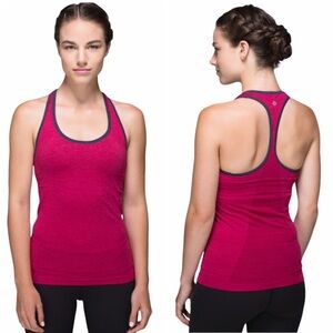 Lululemon ebb & flow berry racerback tank top size 6